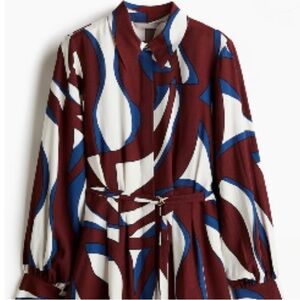Zara Stylish Abstract Print Shirt Dress